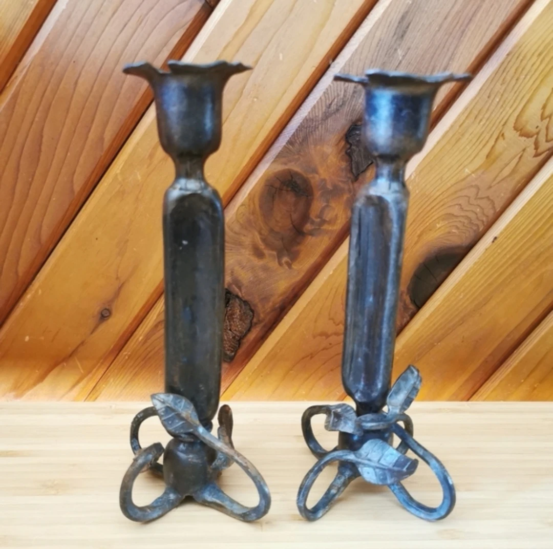 Vintage Brutalist Style Sculptural Candleholders - photo 2