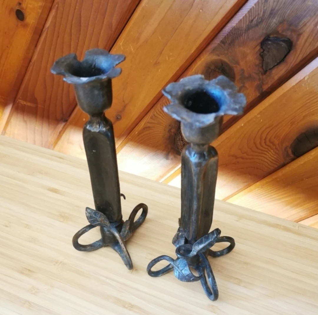 Vintage Brutalist Style Sculptural Candleholders - photo 3