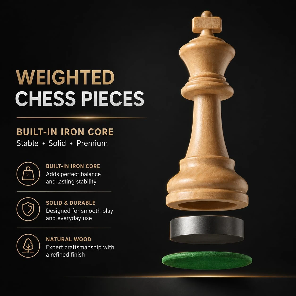 Weighted Chess Set with 3.75 Inch King - photo 5