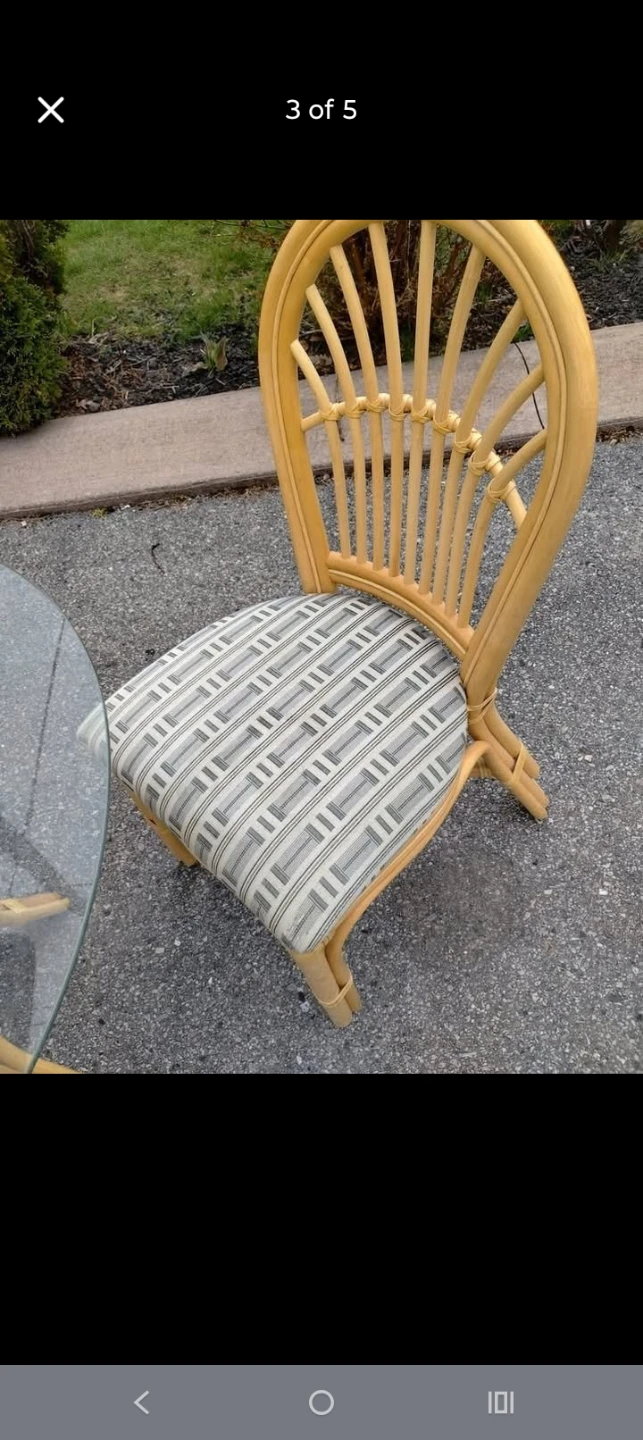 80's Retro 3-Piece Boca Rattan Wicker Set Table - photo 3