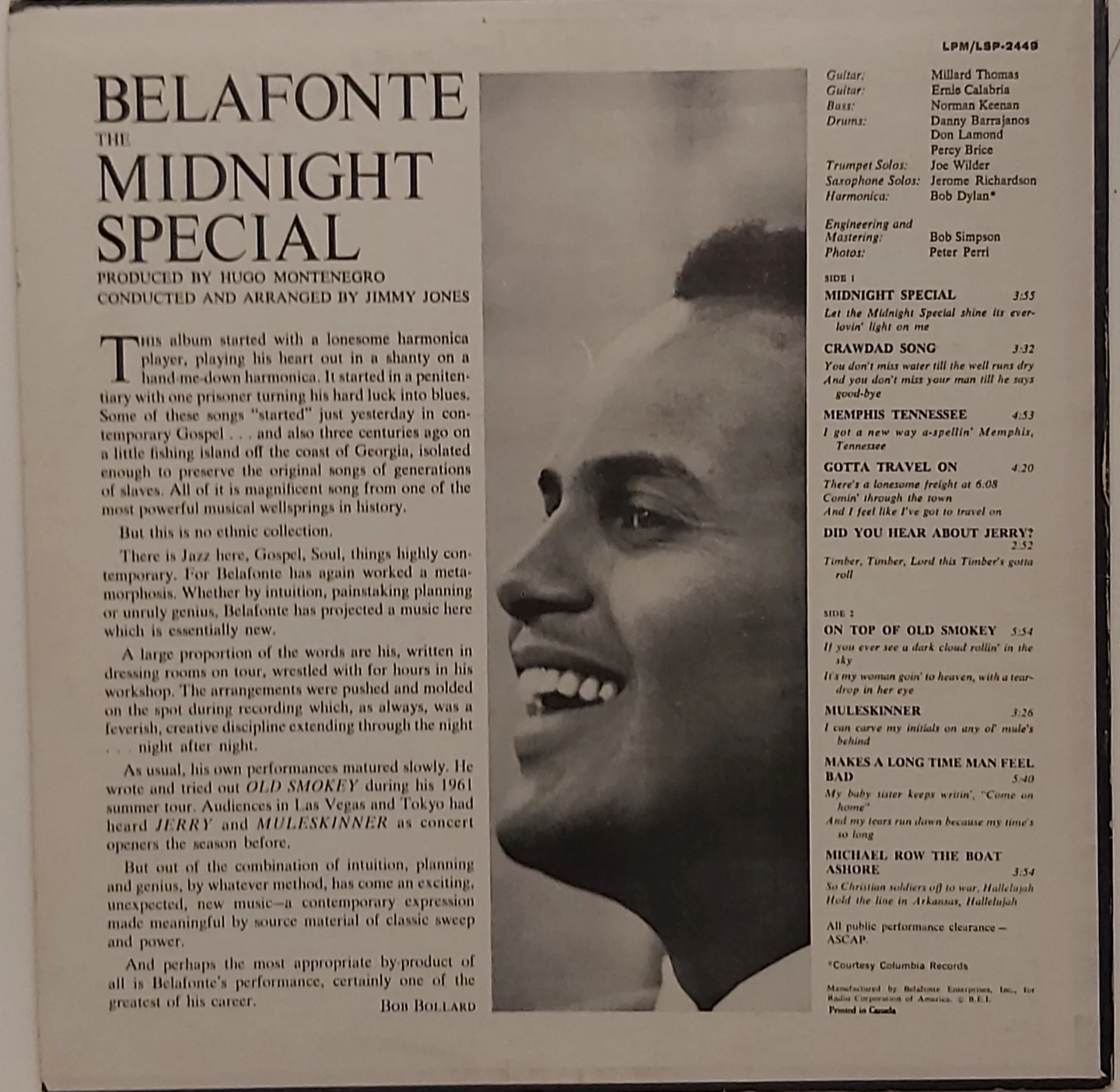 Belafonte The Midnight Special Vinyl Record - photo 2