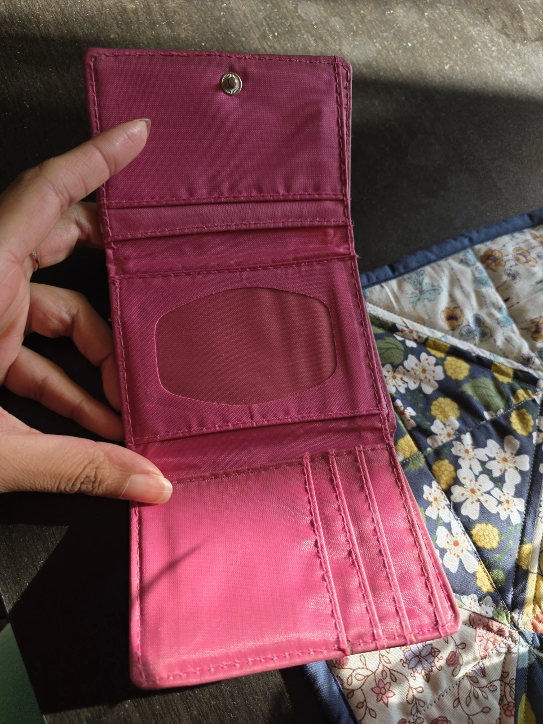 Pink Floral Trifold Wallet - photo 2