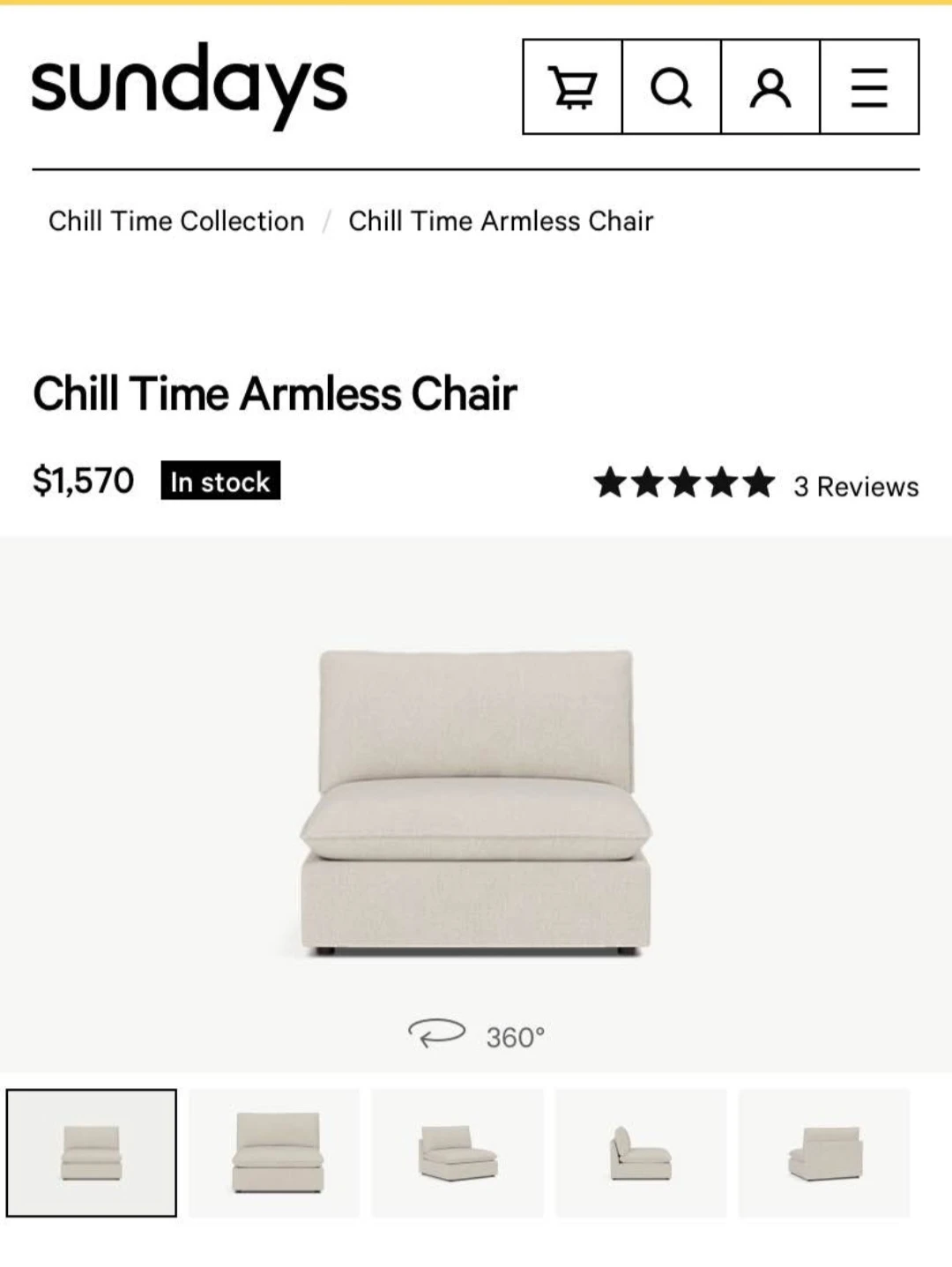 Sundays Chill Time Armless Chair - photo 4