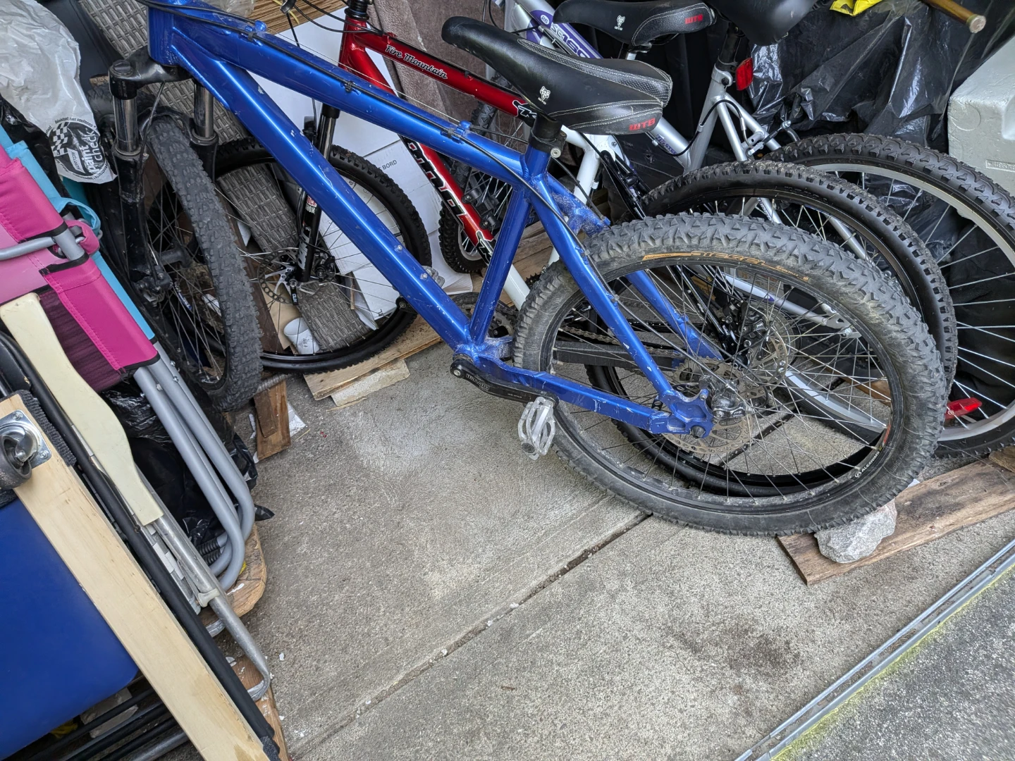 Blue bike rides smooth for adults