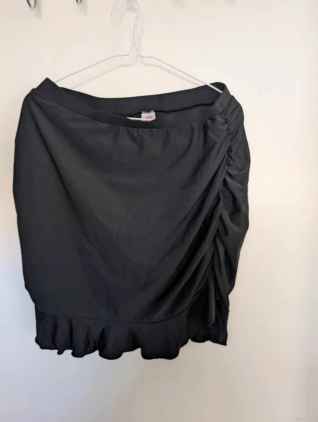 Sheikini High Waisted Black Ruched Swim Skirt