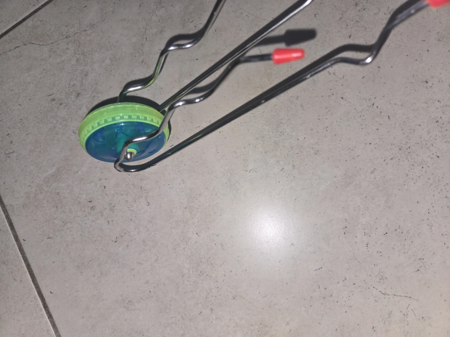 Metal Spinning Top on Tracks Toy with Red Handle - photo 4
