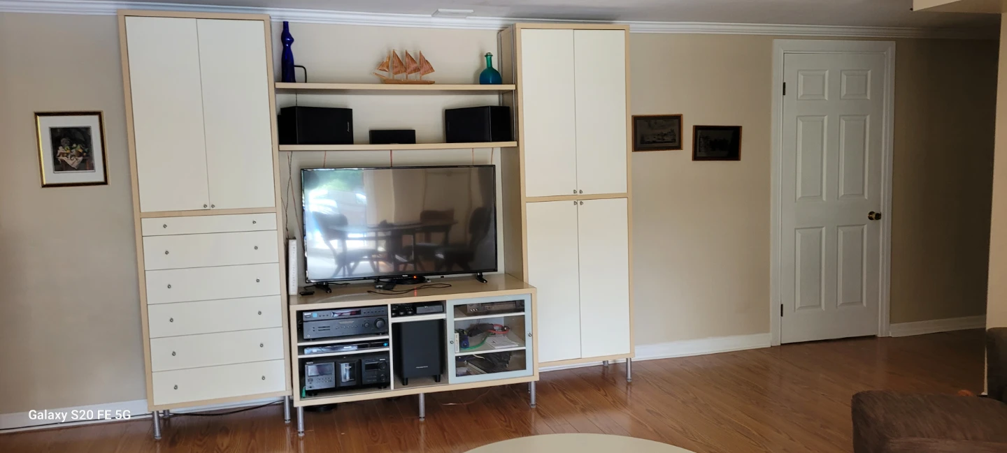 IKEA Entertainment Unit with Storage Cabinets
