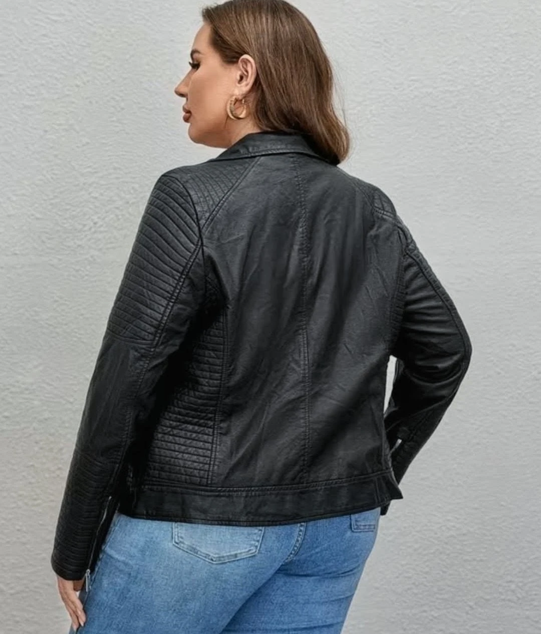 Black Faux Leather Moto Jacket - photo 2