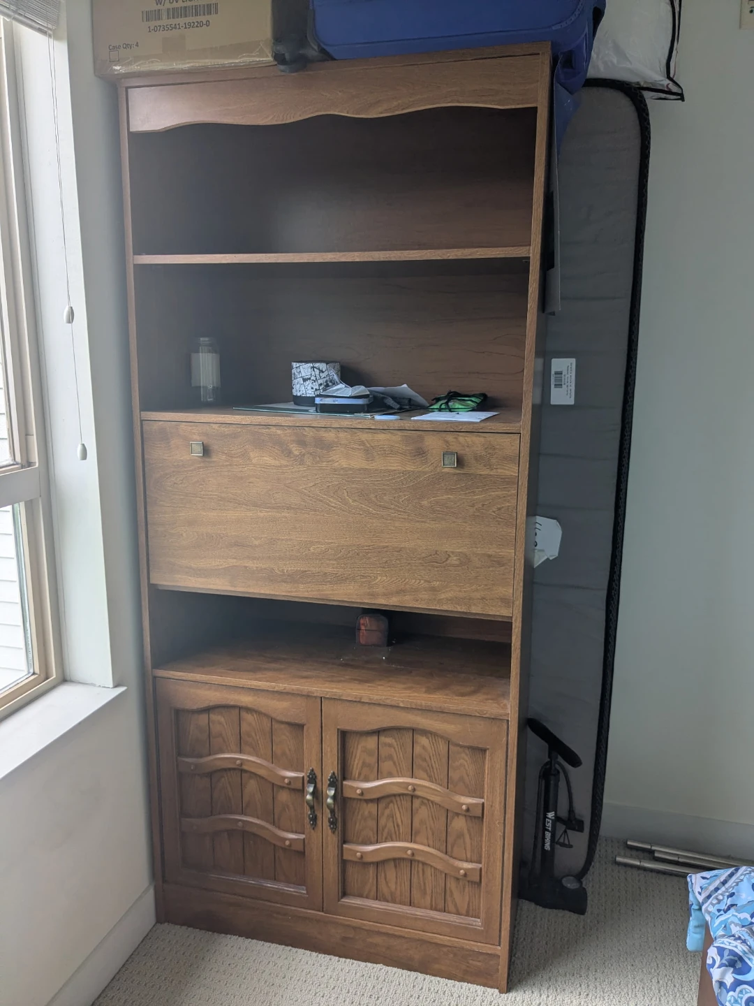 Wooden Hutch with Desk and Cabinet