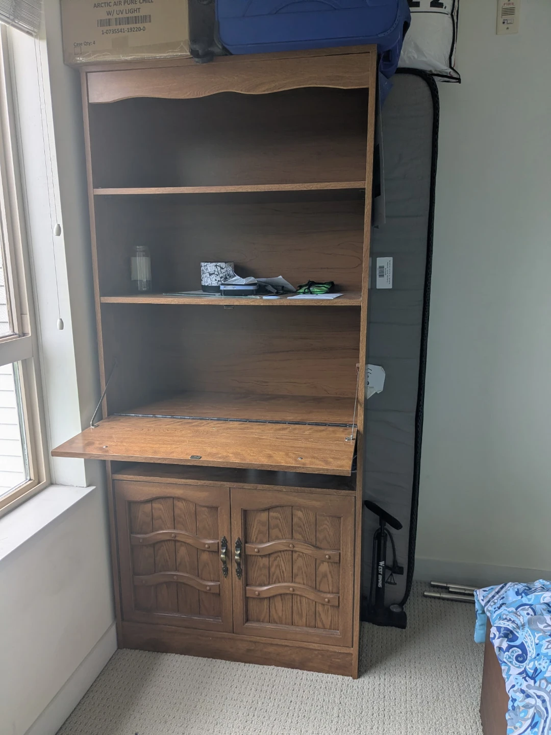 Wooden Hutch with Desk and Cabinet - photo 2