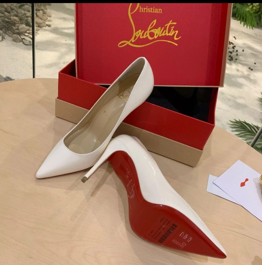 Christian Louboutin White Patent Leather Heels