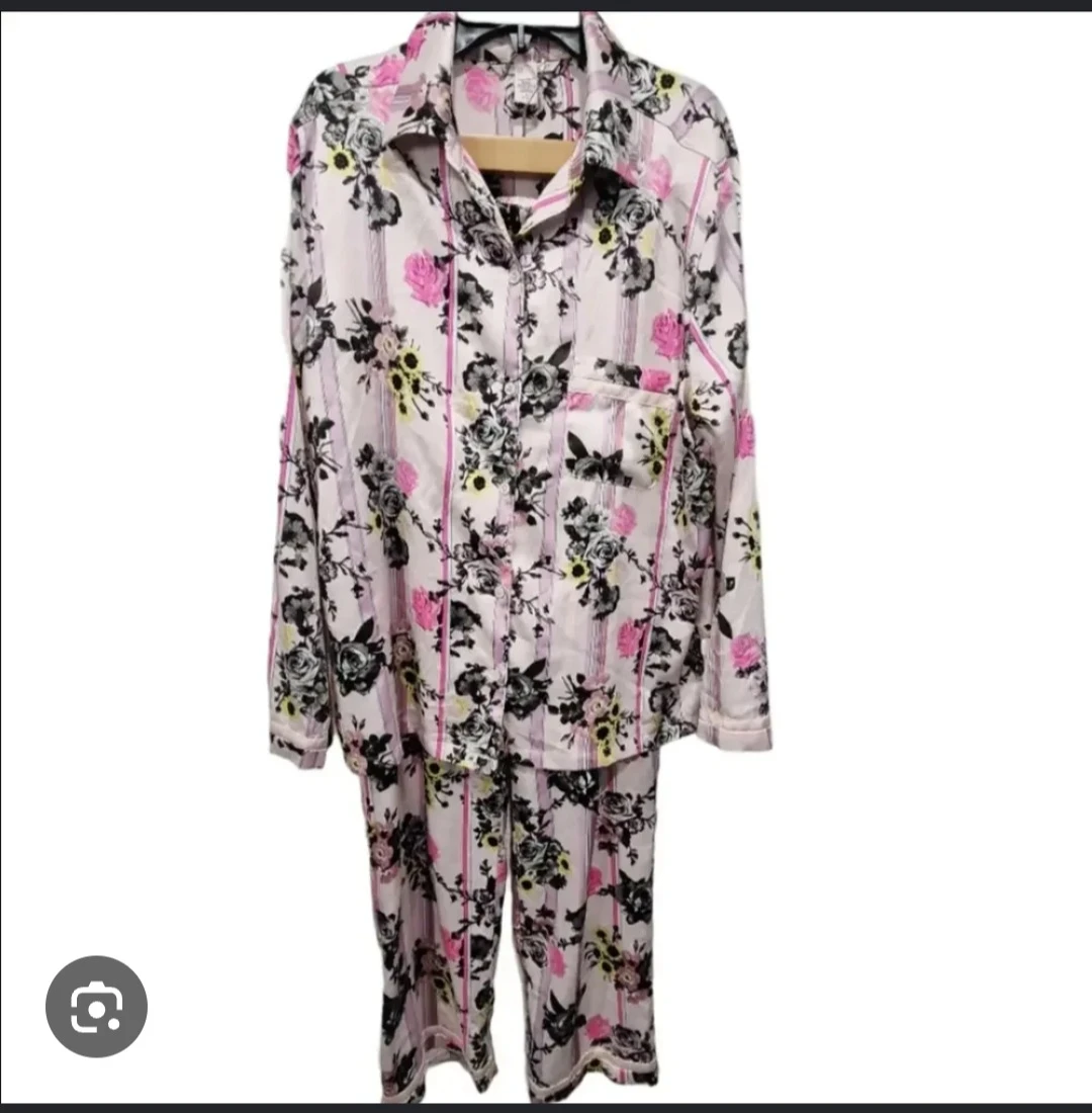 Victoria's Secret Pink Floral Pajama Set Size XL fit to L - photo 3