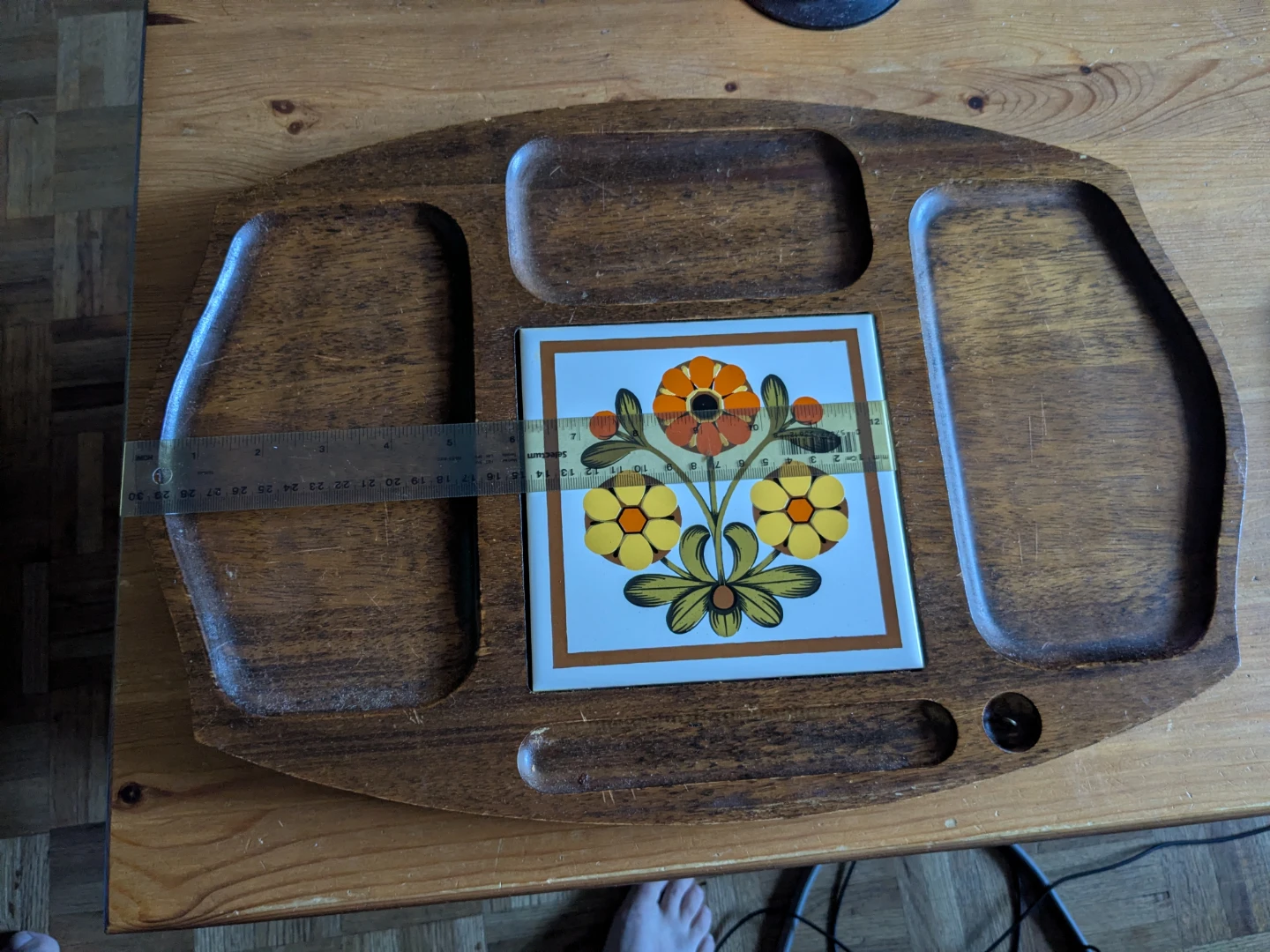 Gail Craft vintage 1970s wooden tray - photo 2