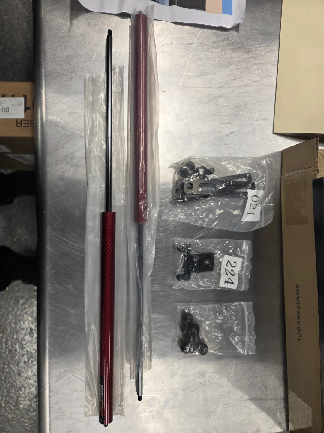 2006 Scion tC hatchback Red Carbon Fiber Gas Struts