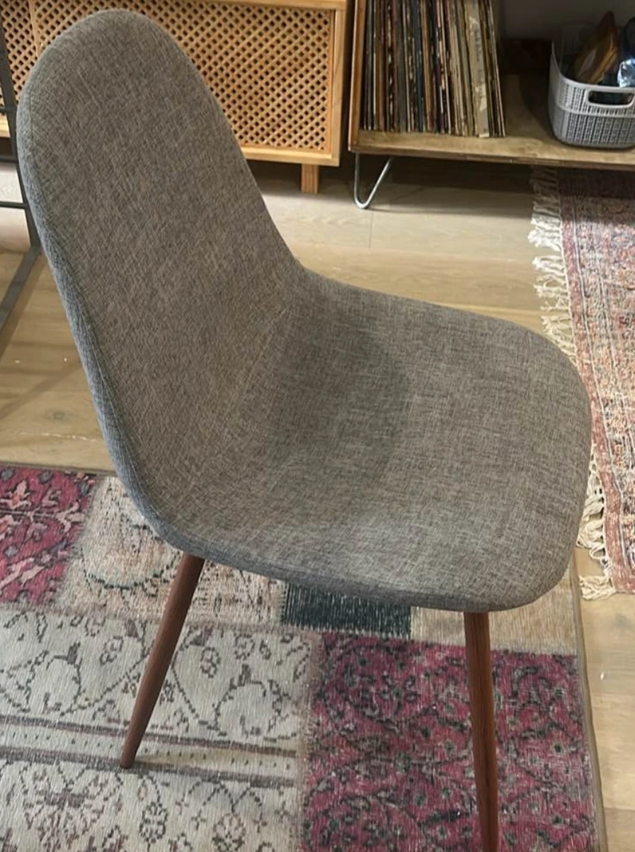 Set of 2 Grey Upholstered Dining Chairs - photo 2