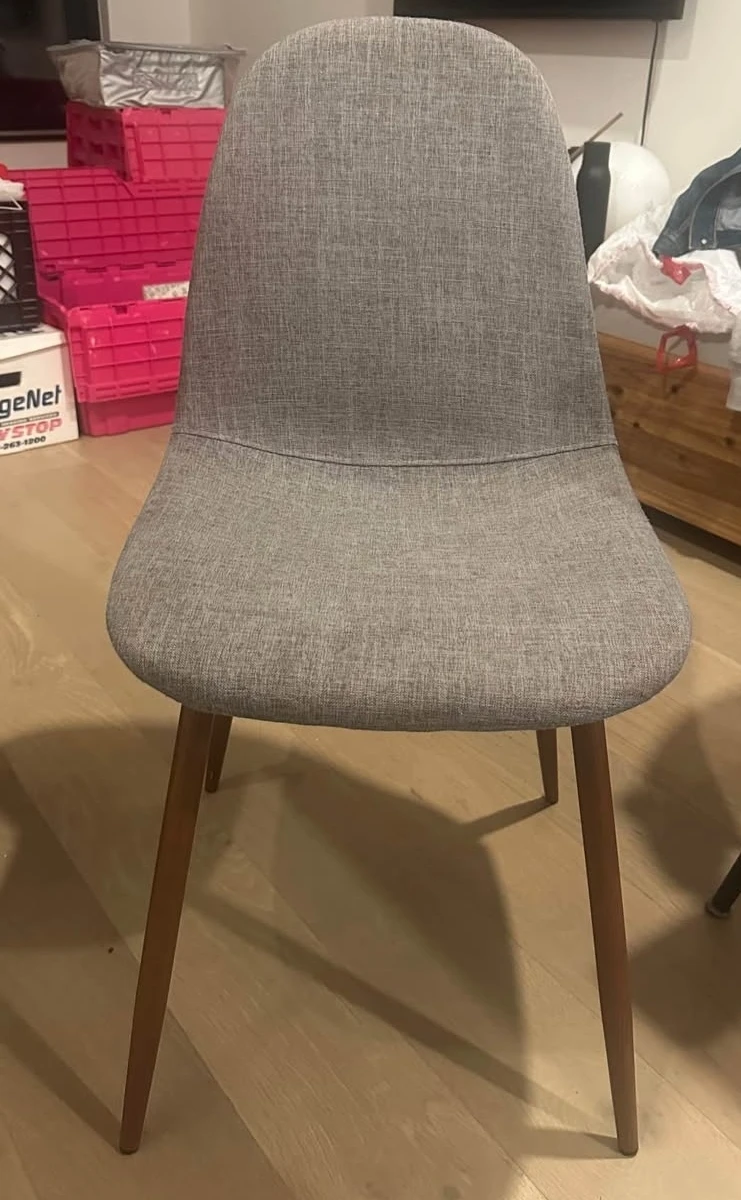 Set of 2 Grey Upholstered Dining Chairs - photo 3
