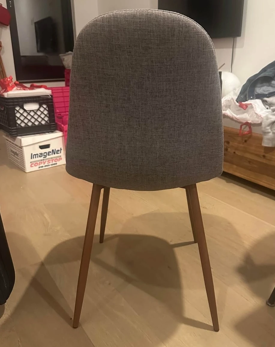 Set of 2 Grey Upholstered Dining Chairs - photo 4