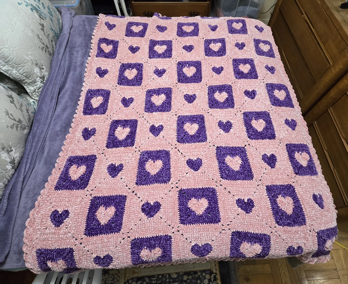 Crocheted full size blanket