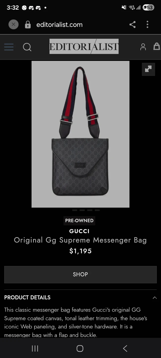 (Authentic) gg supreme messenger gucci bag - photo 3
