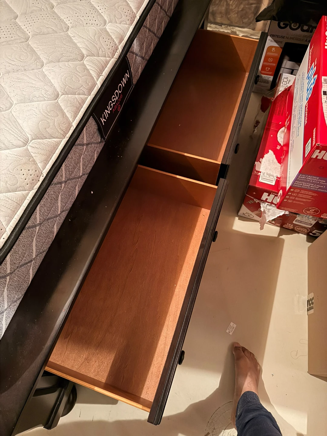 Queen Bed Frame + Mattress Set (Like New) - photo 2