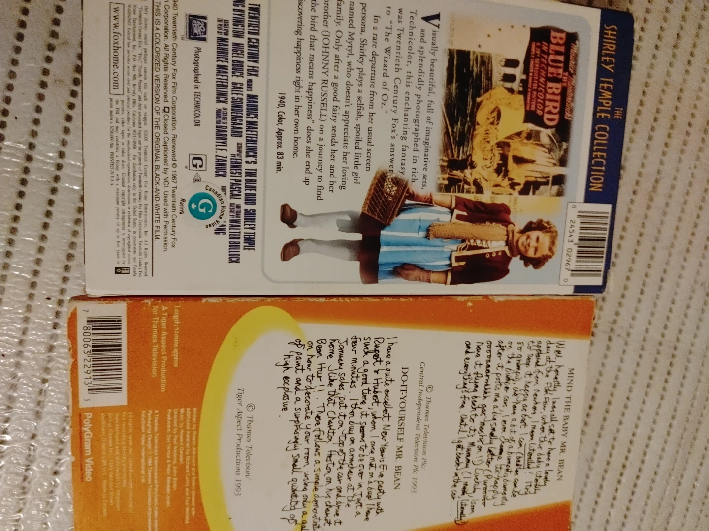 Shirley Temple Blue Bird & Mr. Bean VHS Tapes - photo 2