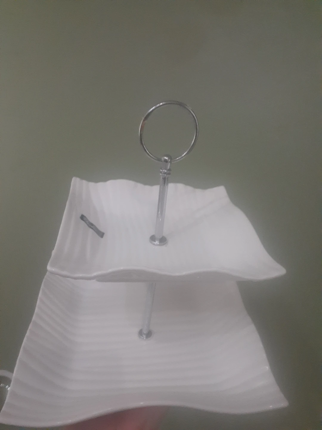 White 2-Tier Serving Stand