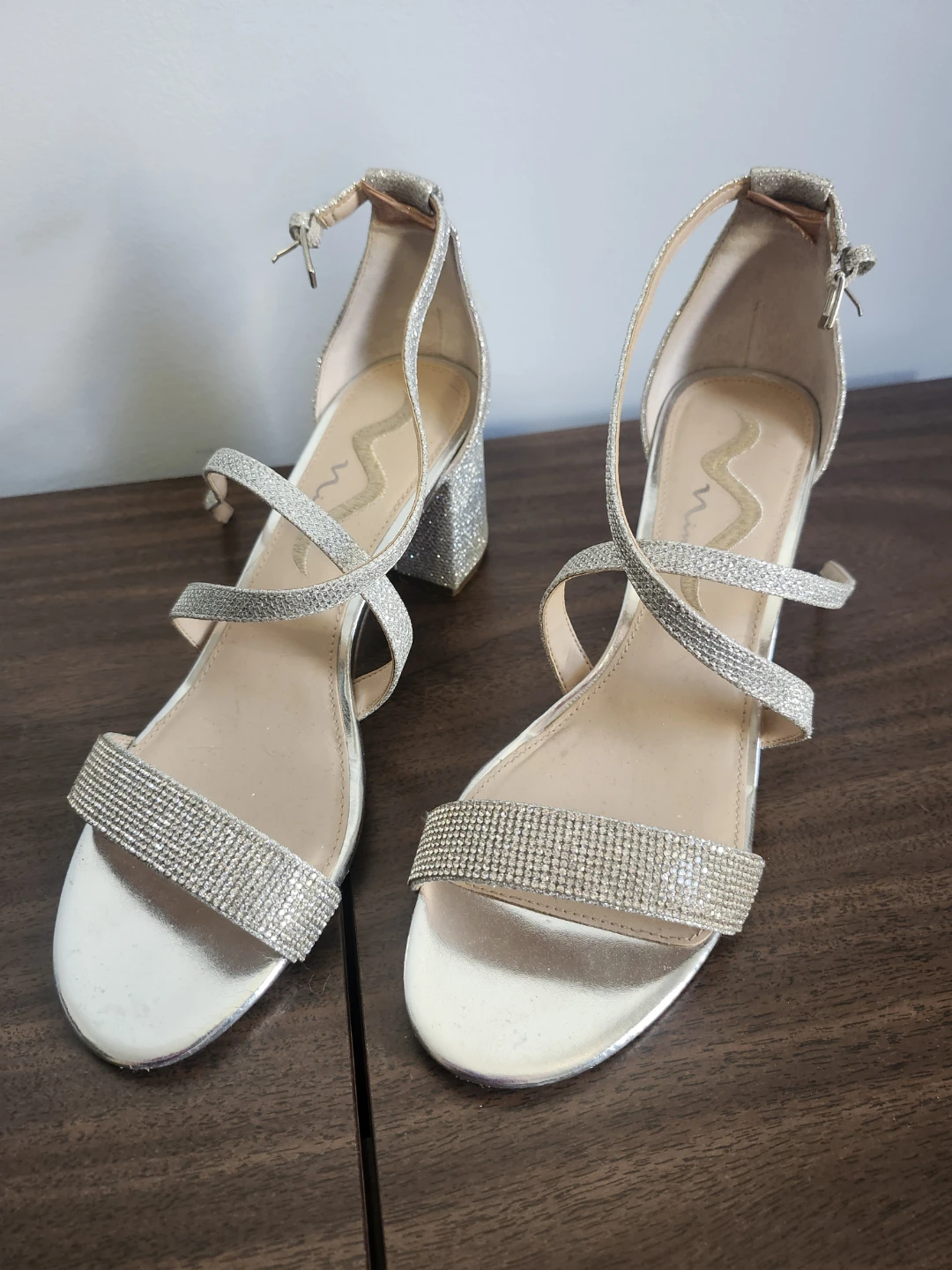 Nina Silver Glitter Block Heel Sandals - photo 2