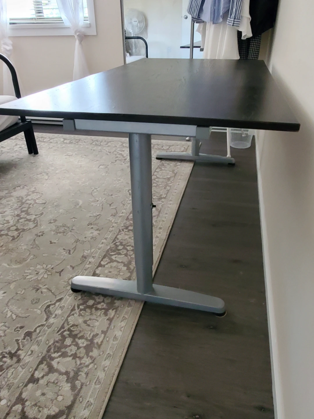 Adjustable Standing Desk - Black Top, Silver Legs