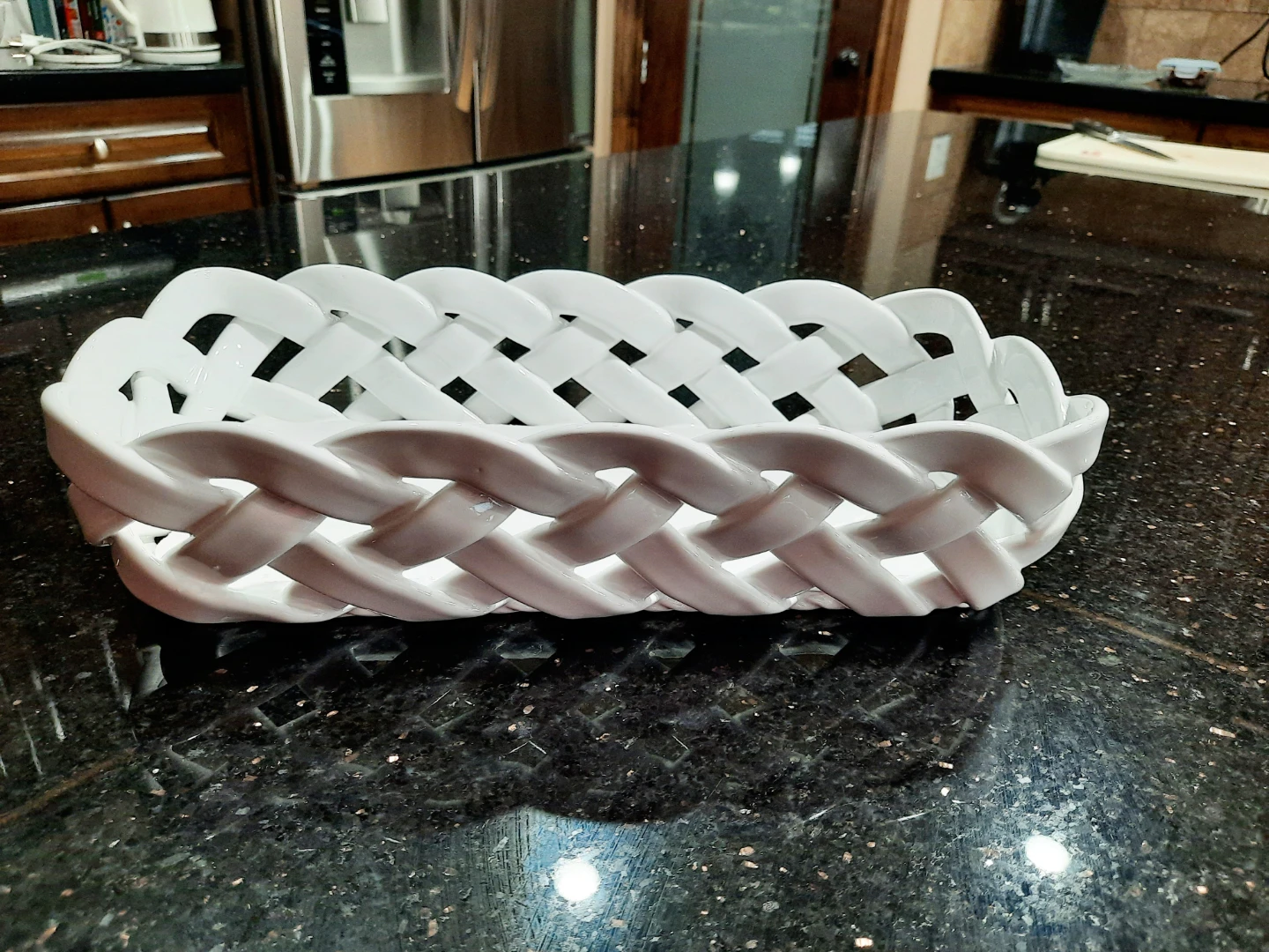 Large woven ceramic dish