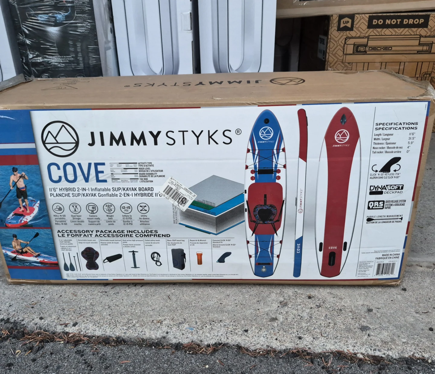 New Jimmy Styks Hybrid Inflatable Paddle Board 11'6" ISUP