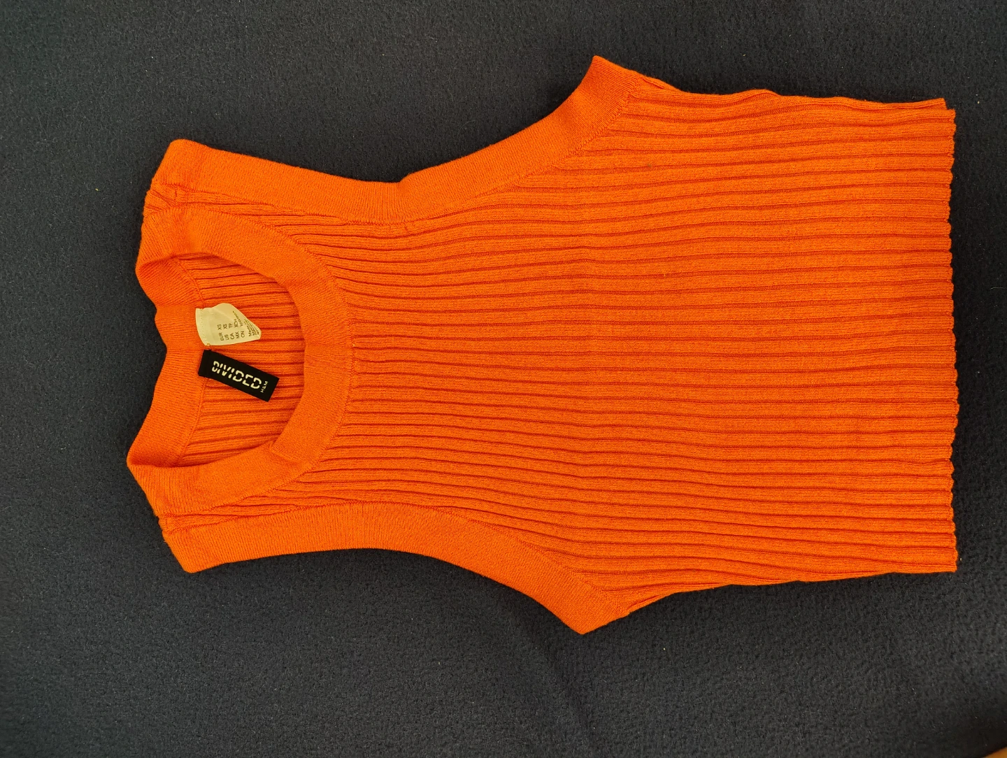 Orange Ribbed Knit Crop Top H&M