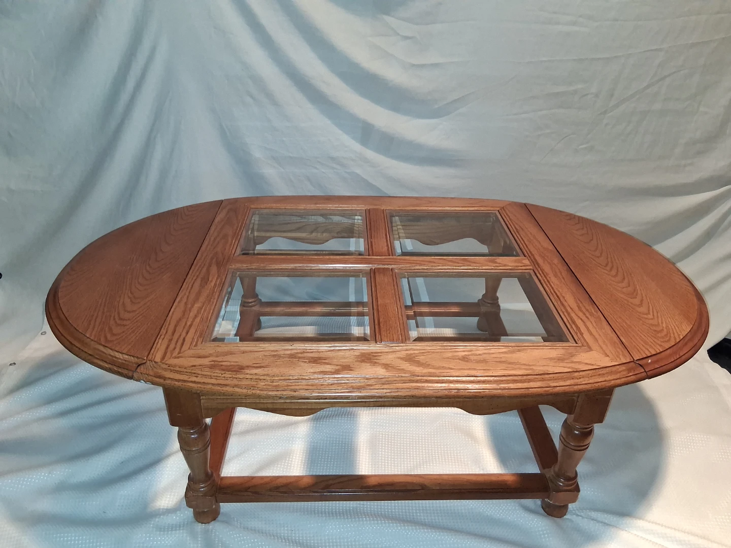 Oak Coffee Table with Glass Top - photo 3