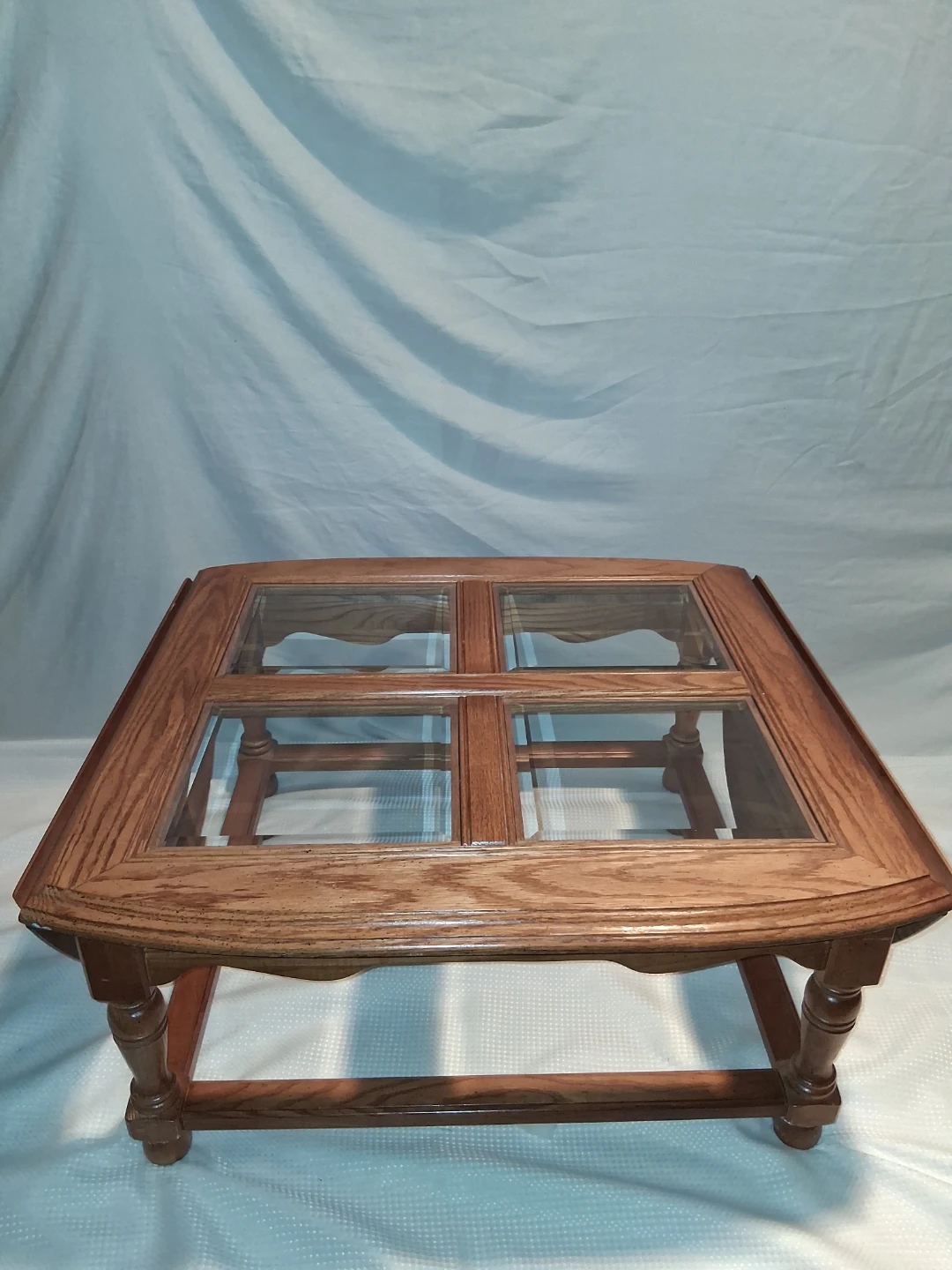 Oak Coffee Table with Glass Top - photo 5