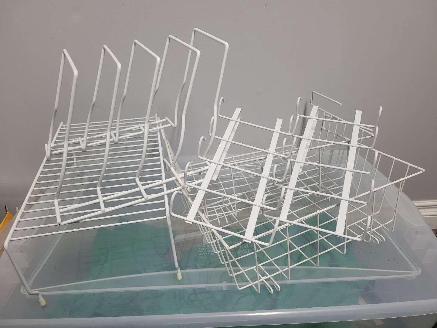 White Wire Shelving Units and Baskets