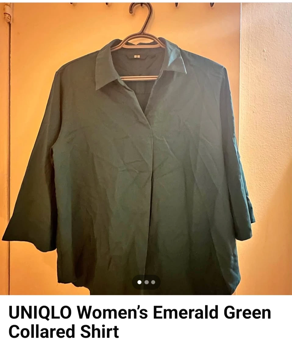 UNIQLO Women's Emerald Green Collared Shirt