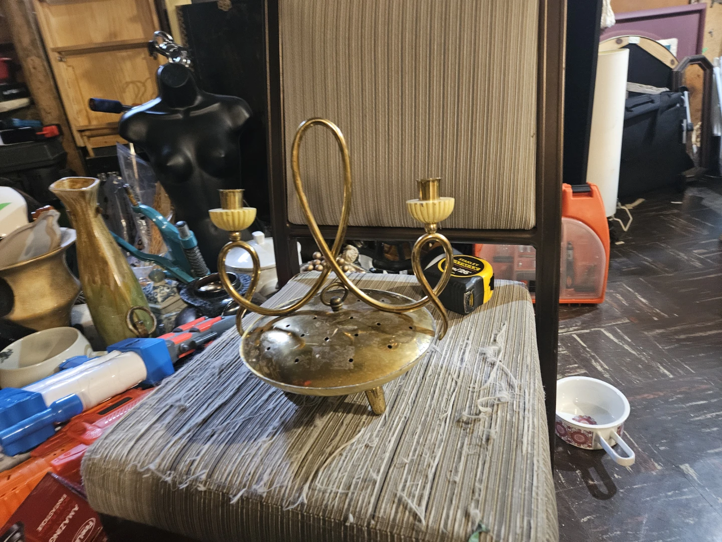 Brass Candelabra with Decorative Handles - photo 2