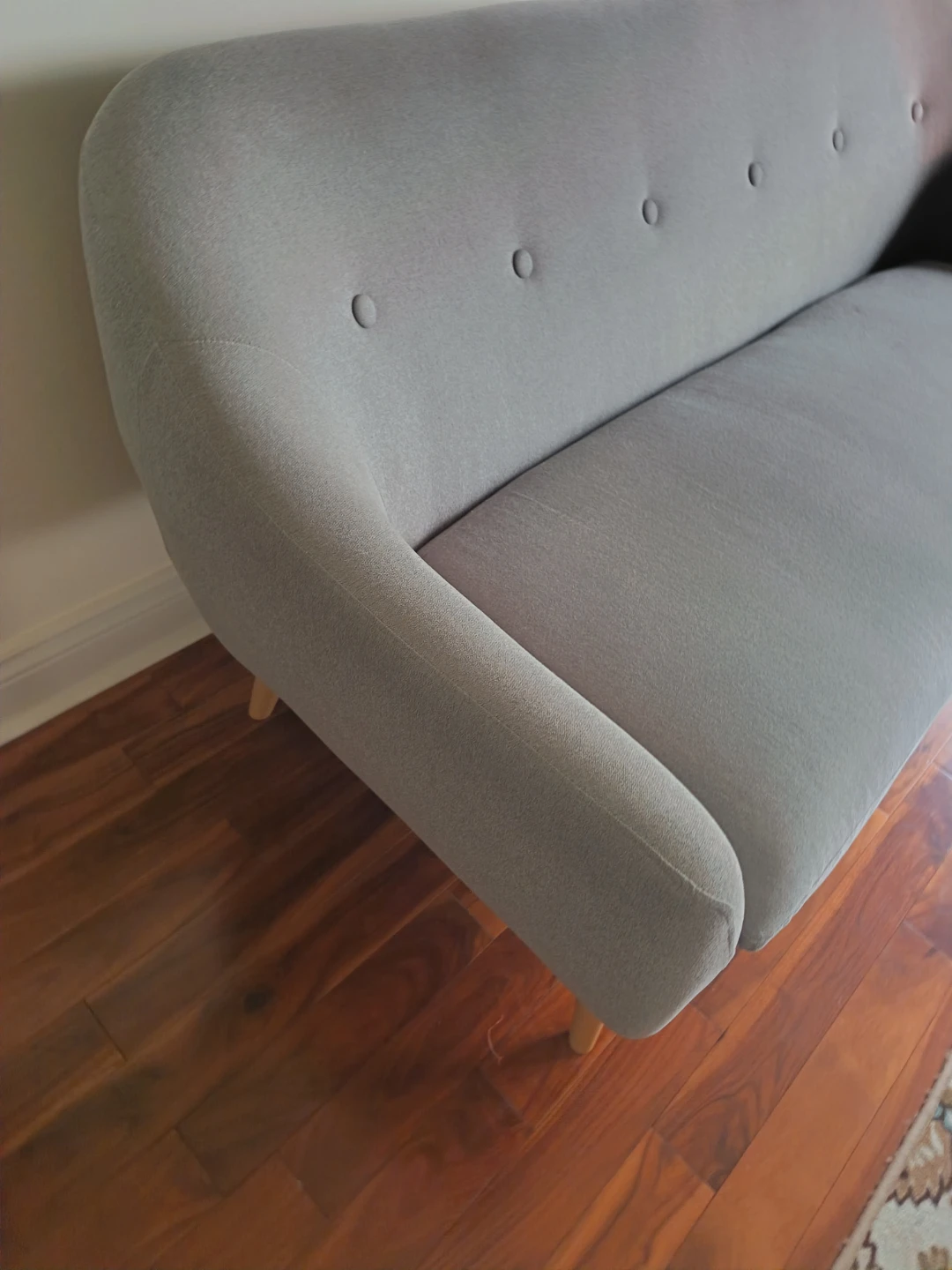 Grey Mid Century Modern Tufted Sofa - photo 3