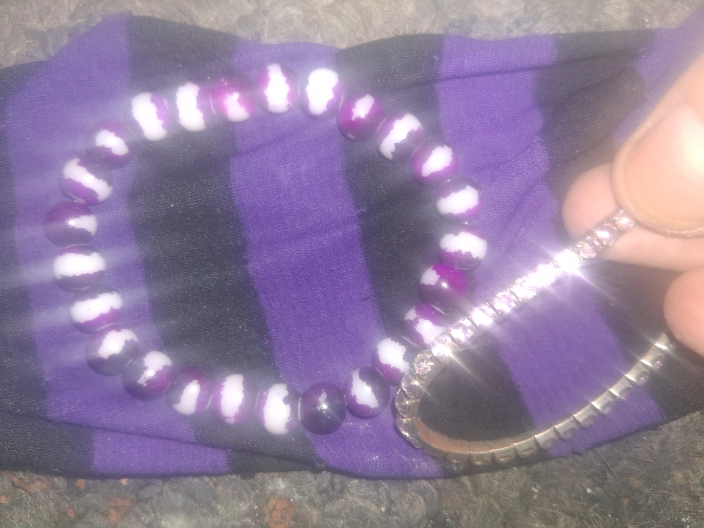7 Stackable Rhinestone Bracelets+Beaded - photo 5