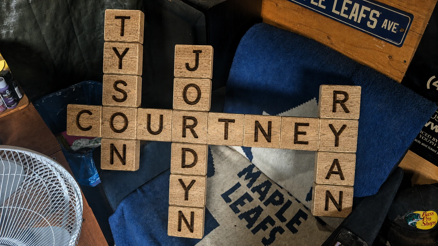Scrabble Style Name Display