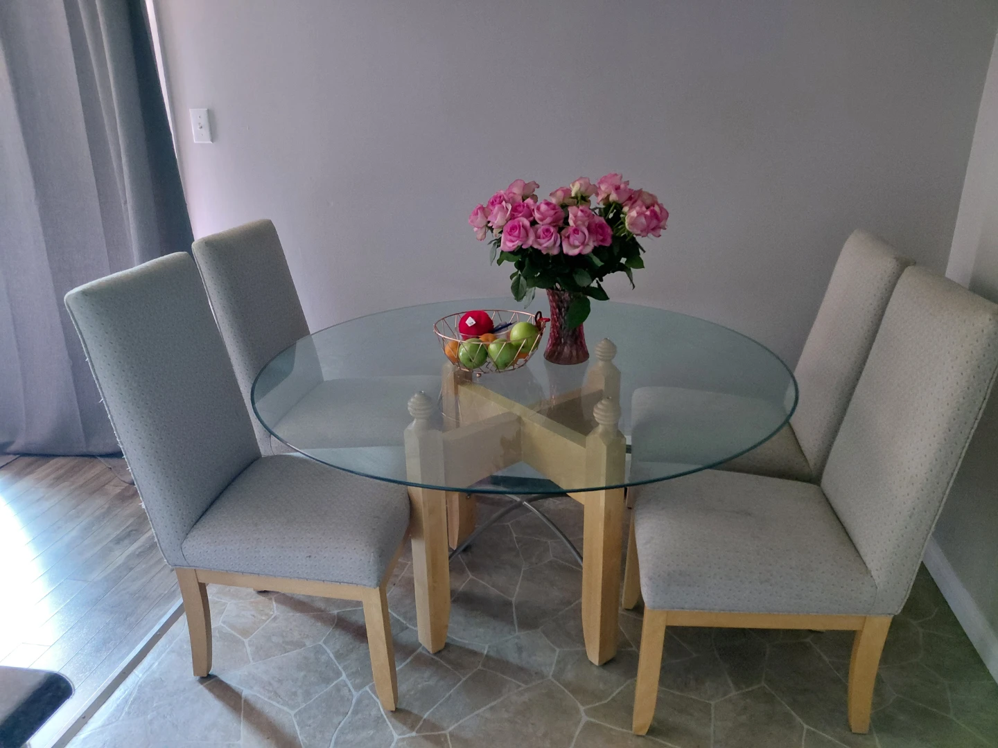Glass Top Dining Table with 4 Chairs - photo 2