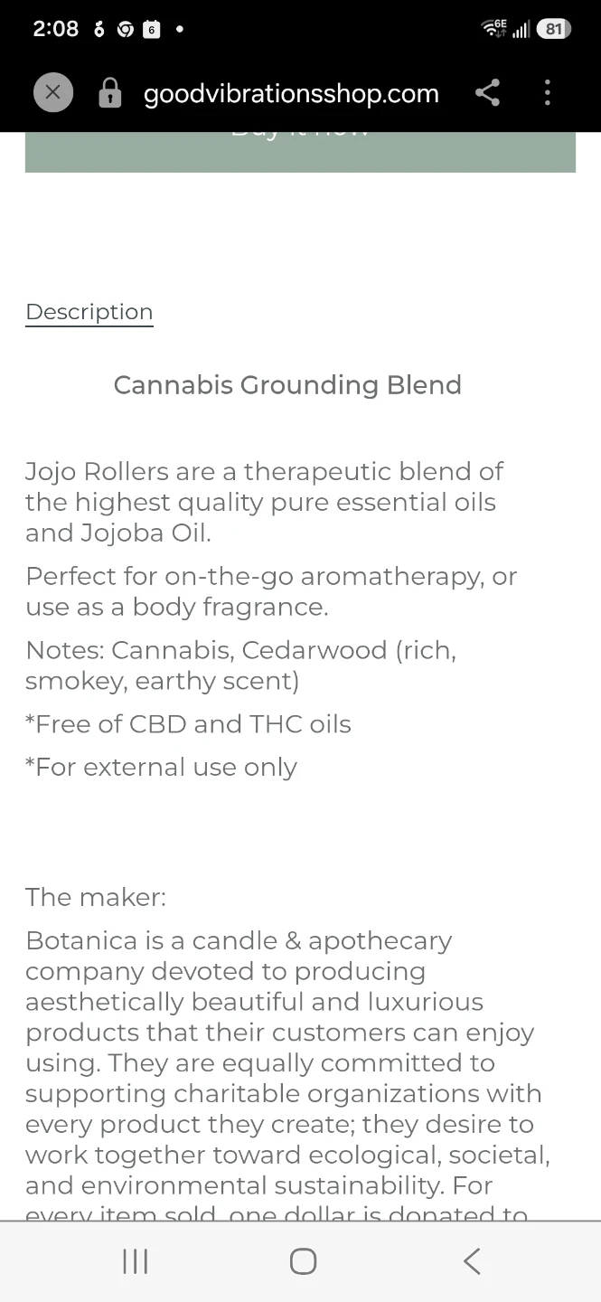 Botanica Roller Essential Oil Blend (no thc) - photo 2