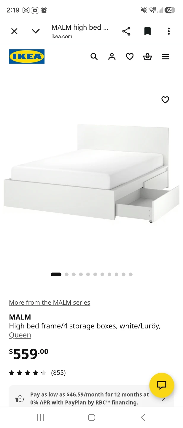 Queen bed frame with 4 storage boxes