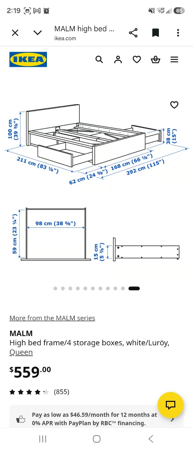 Queen bed frame with 4 storage boxes - photo 2