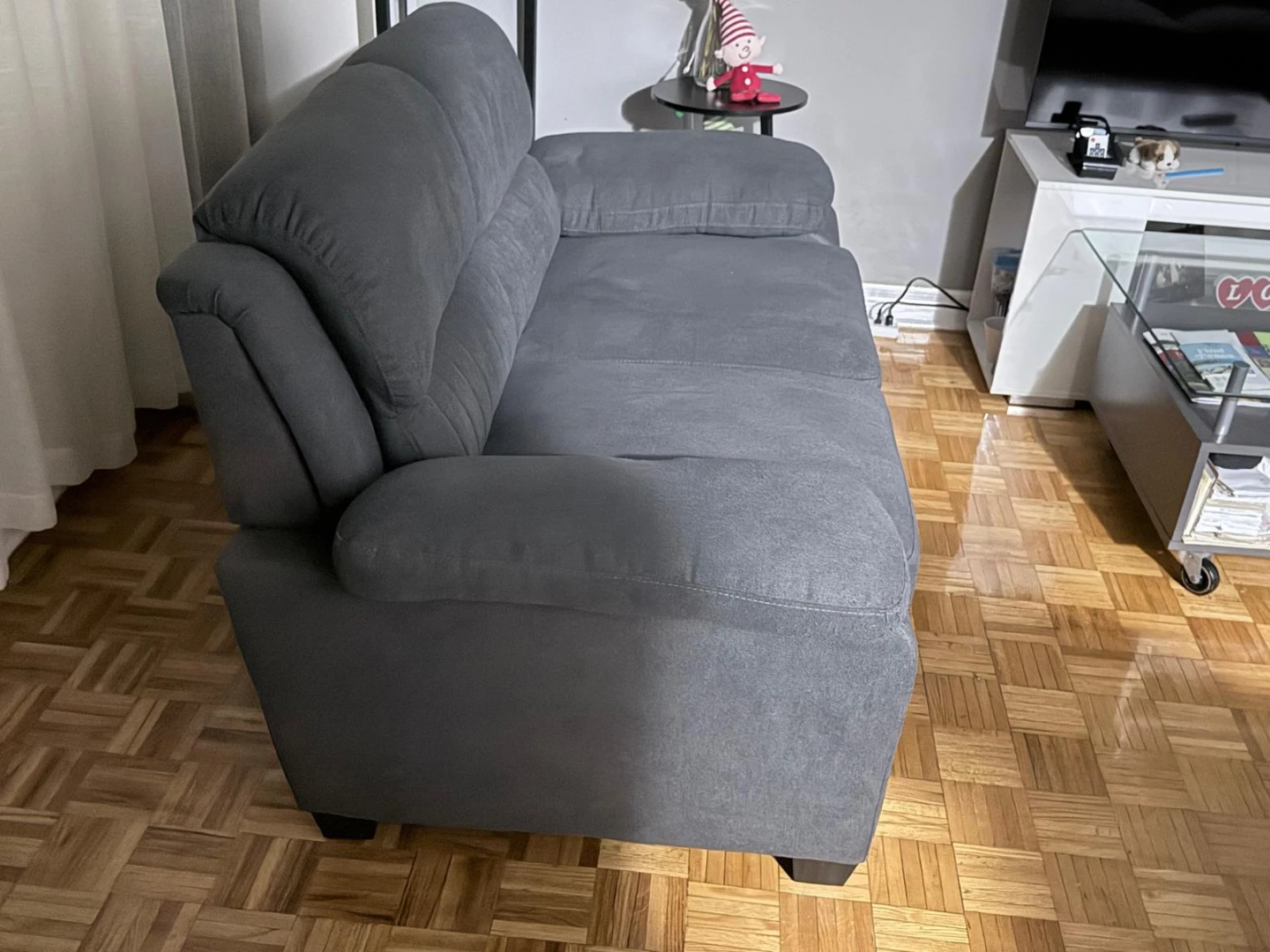 Grey Fabric Loveseat Sofa - photo 5