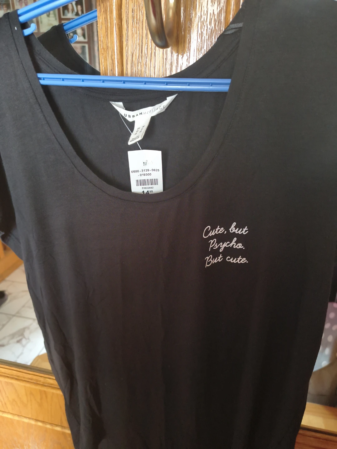 Black T-Shirt with "Cute, but Psycho. But cute." Graphic - photo 3
