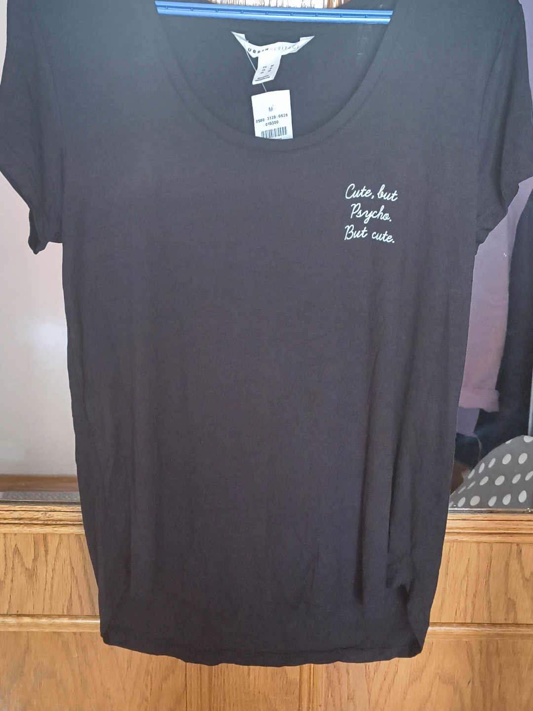 Black T-Shirt with "Cute, but Psycho. But cute." Graphic - photo 4