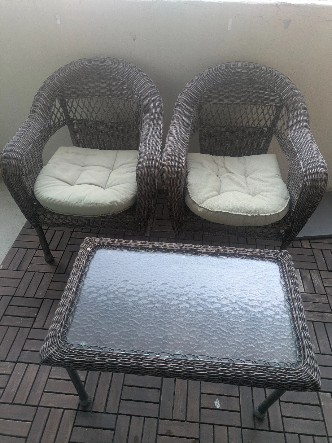 Outdoor  patio set with a bench, 2 chairs and coffee table - photo 2