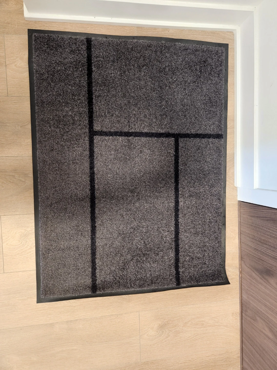 Dark Grey Geometric Design Doormat