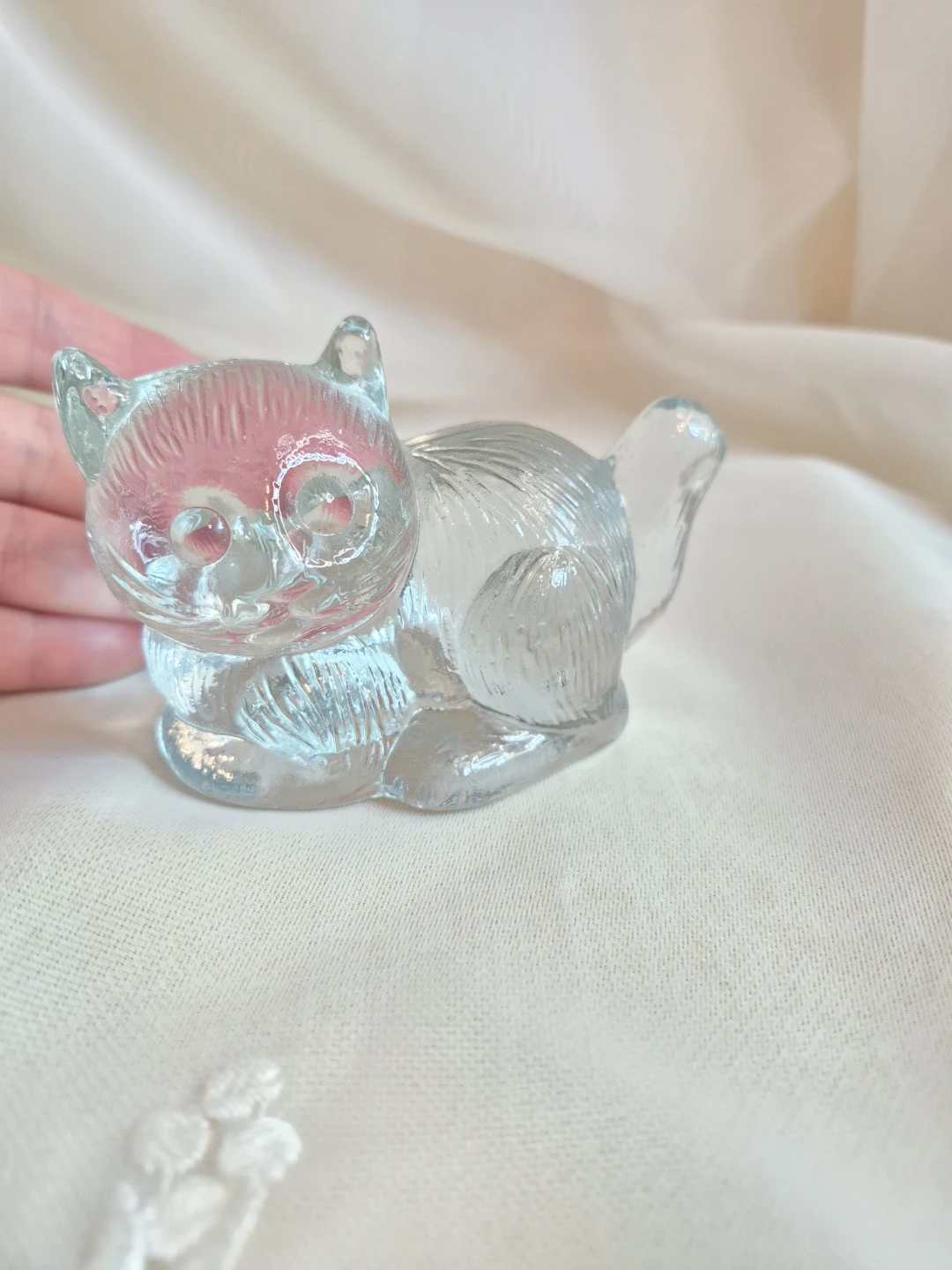 Vintage Solid Crystal Lead Crystal Cat - The Toscany.. - photo 4