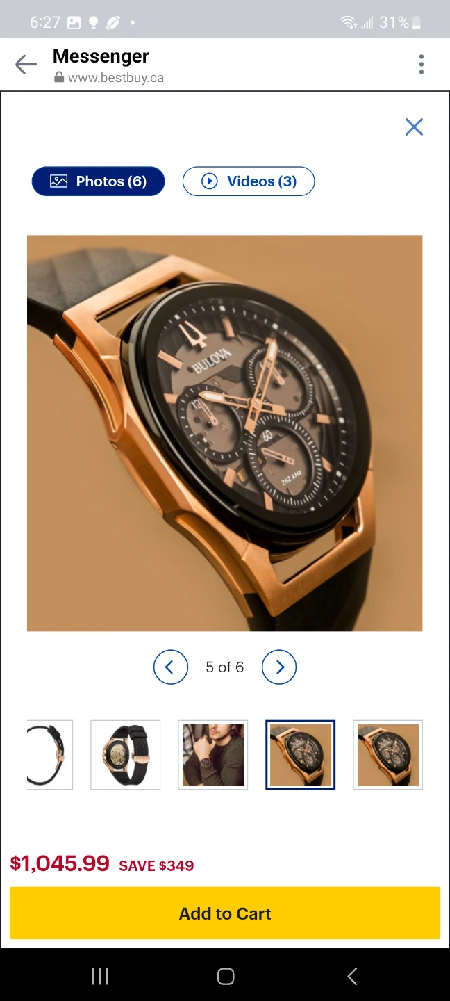 Bulova Chronograph Rose Gold Watch